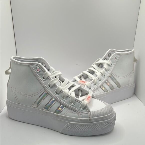 adidas Nizza Platform Mid Shoes - White I Love Dance NWT